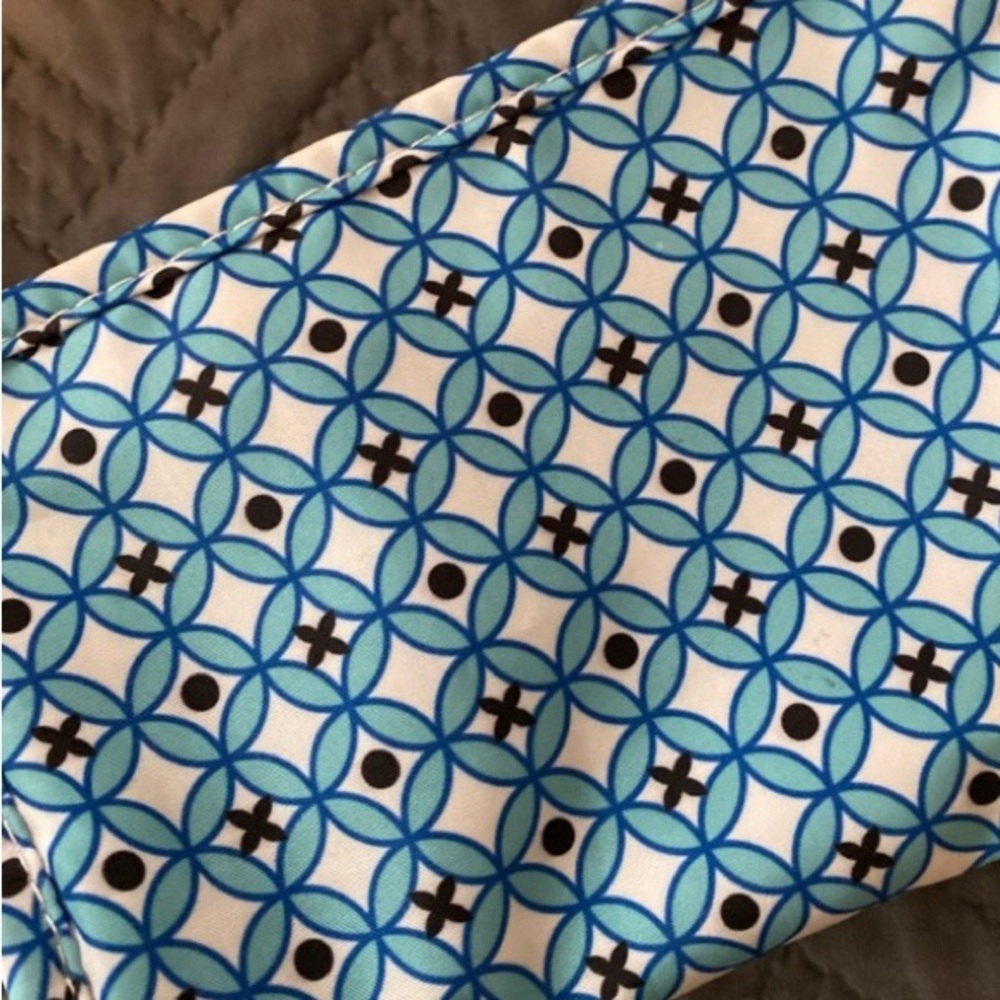 Modella Blue Geometric Cosmetic Bag